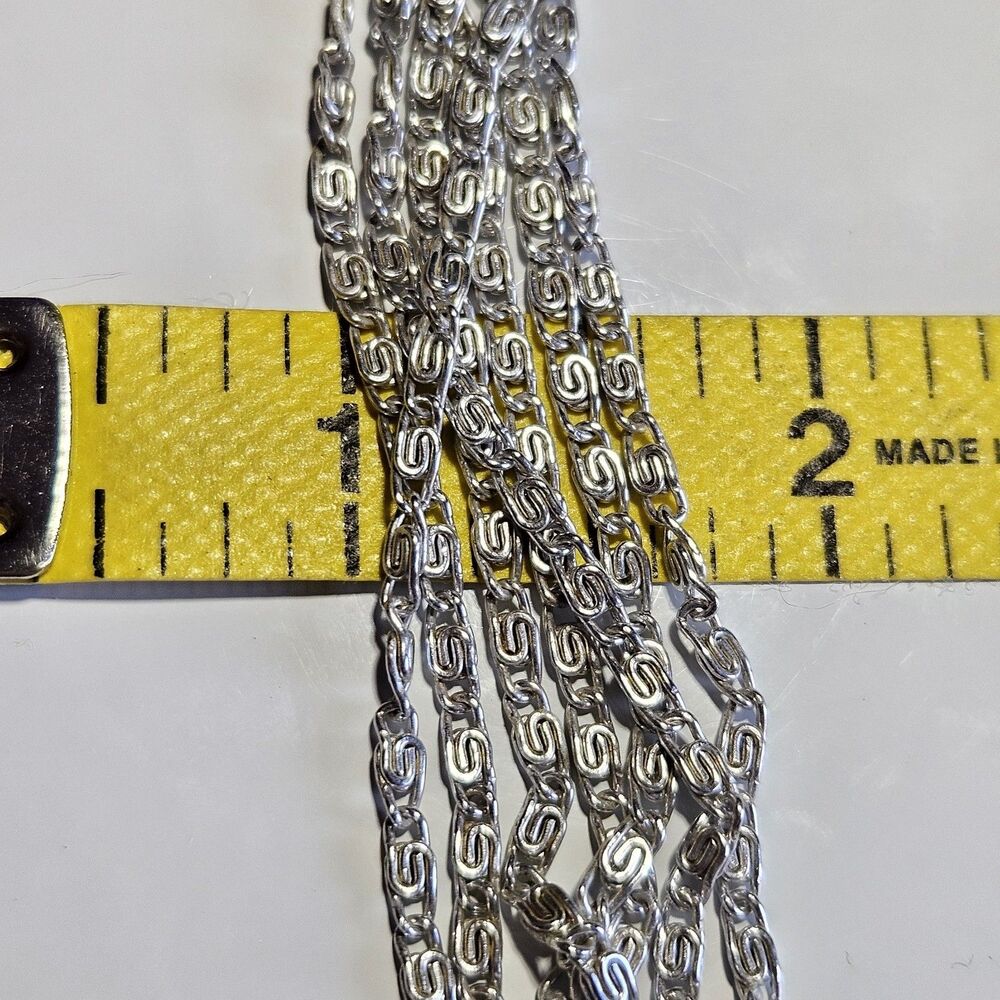 Vintage Sarah Coventry Multi Strand S-Link Silver Tone Necklace 15.5" 1960s - Picture 9 of 14